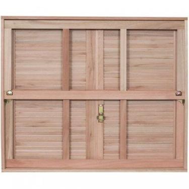 Imagem de Janela de Madeira Veneziana 120x120cm com Caixilho e Guilhotina Ewk G9