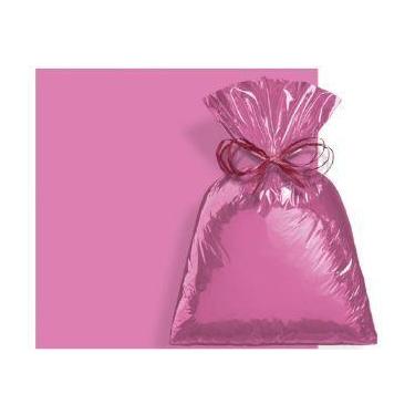 Imagem de Saco Metalizado com Aba Adesiva Rosa 8x8cm - 100 unidades - Cromus - R