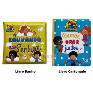 Imagem de Combo Kit com 2 Livros Bíblicos 3 Palavrinhas Louvando ao Senhor Banho