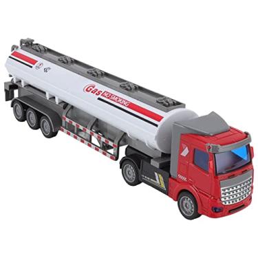 Imagem de Modelo de Caminhão Retrátil Em Escala 1/48, Veículo de Construção de Brinquedo Semi-reboque RC para Crianças (Petroleiro de cabeça chata retrátil)
