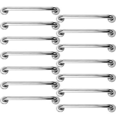 Imagem de Barra Alça Apoio 50Cm Aço Inox Kit 14 Uni Gestante Idoso Cadeirante PC