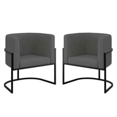 Imagem de Kit 02 Cadeiras Poltrona Lua para Sala Quarto Veludo - B Balaqui Decor