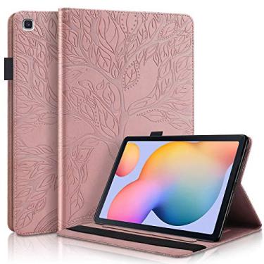 Imagem de Capa para Samsung Galaxy Tab S6 Lite 26.4 cm 2024 SM-P620/SM-P625, capa flip de couro PU com suporte de vários ângulos com slot para cartão e porta-lápis - ouro rosa