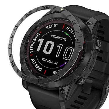 Imagem de BAIHUIAM Anel de moldura compatível com Garmin Fenix 7X, capa adesiva de aço inoxidável com anel bisel antiarranhões e colisão para Garmin Fenix 7X Sapphire Solar (preto - não para 7/7S)