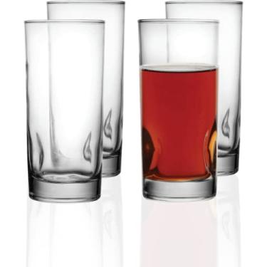 Imagem de Circleware Simply Everyday, Bentley Conjunto de 4 copos altos de base pesada, copos de cozinha para água, suco, chá gelado, cerveja, vinho e bar, bebidas para decoração de jantar, 450 ml, transparente