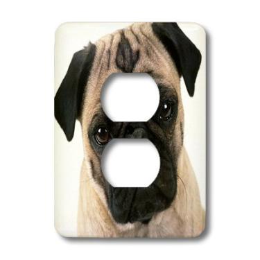 Imagem de 3dRose LLC lsp_100990_6 Caneca fofa de um Pug Closeup 2 tampa de tomada