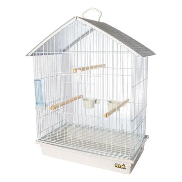 Imagem de Gaiola Calopsita Teto Plástico Branca Pet Piu Jel Plast