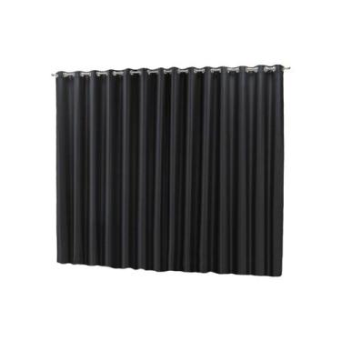 Imagem de Cortina Janela Blackout Total 2M(L) X 1,6M(A) Com Ilhós - Cor Preta - 