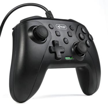 Imagem de Controle o Switch Pro Joystick USB Com Fio Video Game Analógico Vibrat