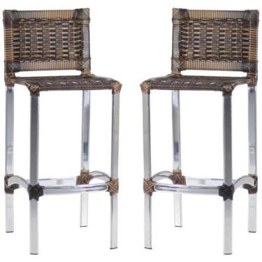 Imagem de 2 Banquetas Madri em Alumínio para Edícula, Cozinha, Balcão, Área Tram