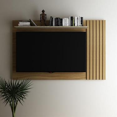 Imagem de Painel para TV até 52 Pol. Suspenso 136x88cm Natural Palha - Tecno Mob