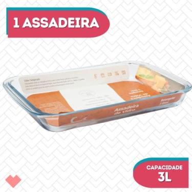 Imagem de Refratário Vidro Retangular 3L Massas Sobremesesas Freezer - CasaVita,