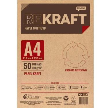 Imagem de Papel a4 kraft natural 180g com 50 folhas - JANDAIA