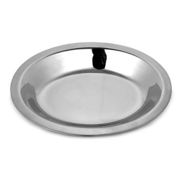 Imagem de Bandeja Aço Inox Para Servir 20x14 Oval Rasa - Dolce Home