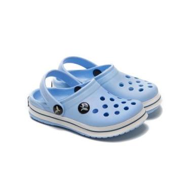 Imagem de Sandália Babuche Infantil EVA Perfuros Conforto Casual - Kemo, Azul cl