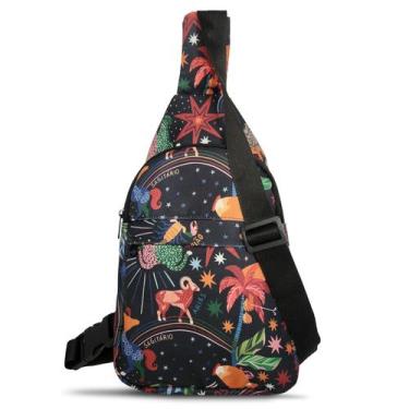 Imagem de Shoulder Bag Estampada Mini Mochila Chest Beg Bolsa Transversal 07 - P