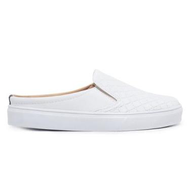 Imagem de Tênis Mule Feminino Slip On Calcanhar Aberto Babuche Branco - Zafrem, 