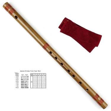 Imagem de Flauta Shinobue Japonesa Instrumento Musical de Flauta de Bambu Artesanal 7/8 Hon (8Hon com Linha Vermelha)