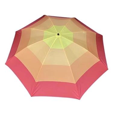 Imagem de Guarda-chuva de jardim Guarda-chuva de pátio listrado Guarda-chuva de praia dobrável automático Grande tenda ao ar livre Comercial Cabo longo Guarda-chuva de publicidade Base preenchível