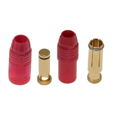 Imagem de 2 Conjuntos De Originais; AS150,R,plugue De Aeromodelo;Com Resistência; 7mm; Cabeças Masculinas E Femininas; Vermelho, Preto; AS150-MR/AS150-F(2 sets of red-R)