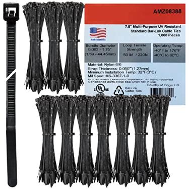 Imagem de Prendedores de zíper Bar Lok de 19 cm – 1000 peças, preto – Feito nos EUA – Clima, UV e resistente a impactos de plástico para encadernação e organização de cabos e mais – Interior e Exterior (19 cm, 1000 ct)