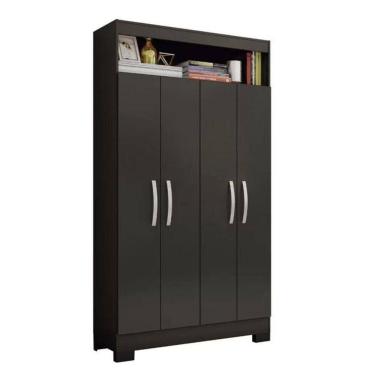 Imagem de Armário Multiuso 4 Portas E Nicho Nt4040 Com Pés Notável Preto Tx