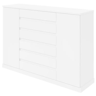 Imagem de Comoda Sapateira Vedra 7 Gavetas 2 Portas - Lopas Branco.