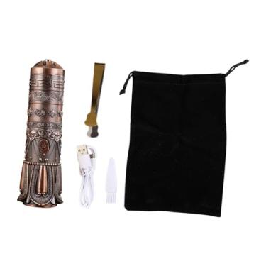 Imagem de IEUDNS Queimador de Incenso Elétrico Usb para Carro, Incensário Eletrônico, Presente de Aniversário, Suporte de Incenso, Queimador Portátil para Mesa de Chá, Bronze Vermelho, Tamanho real