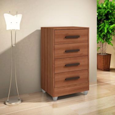 Imagem de Cômoda Quarto Multiuso Compacta 4 Gavetas - Cinamomo