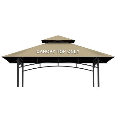 Imagem de Cobertura de cobertura de substituição para gazebo para churrasqueira apenas - 1,5 m x 20,3 m, cobertura de abrigo de camada dupla à prova d'água adequada para o modelo L-GG001PST-F (Cáqui)