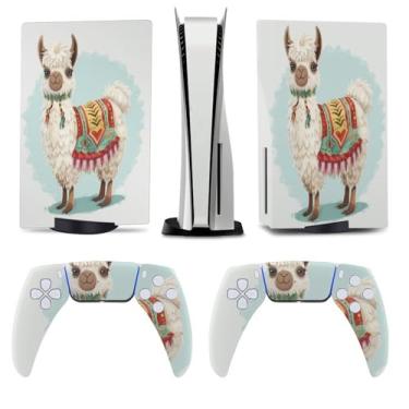 Imagem de Buyidec Linda Alpaca para console de skin modelo 5 e acessórios de controle capas de anime vinil capa adesivo conjunto completo para modelo 5 edição de disco