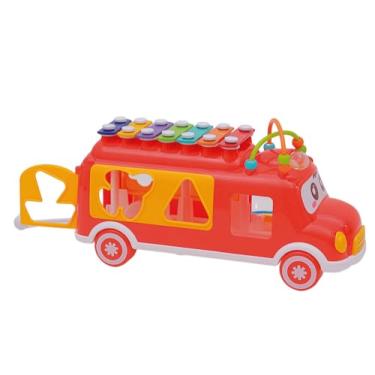 Imagem de Zippy Toys, Ônibus Xilofone Brinquedo Infantil Educativo Colorido com Cordinha para Crianças de até 36 Meses