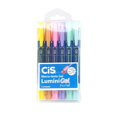 Imagem de Caneta Marca Texto Gel, CiS, Lumini Gel Pastel, 6 Cores Tons Pastel