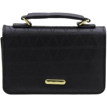 Imagem de Bolsa Feminina Tiracolo de Mão Ombro e Transversal Pequena (Preta/Lona) (PRETO)