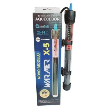 Imagem de Termostato com Aquecedor 25W ocean tech Aquário pequeno, 110V
