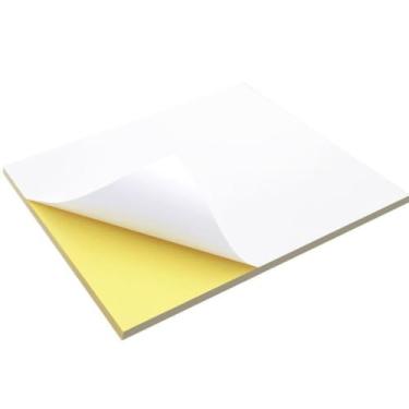 Imagem de Papel Adesivo A4 Branco Fosco 115g Etiqueta Pacote com 100 Folhas