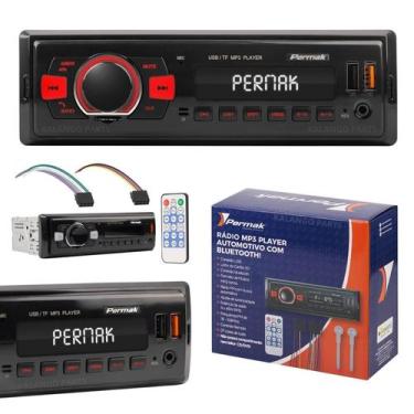 Imagem de Rádio Automotivo MP3 Bluetooth FM USB Display 7 Cores Controle Remoto 