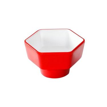 Imagem de Tigela pequena de porcelana de imitação comercial, molho quente para molho tempero tigela de sopa de arroz-P0303-4 vermelho e branco