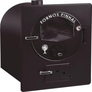 Imagem de Forno A Lenha De Embutir Lux Preto Grande Da Fornos Pinhal