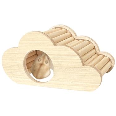 Imagem de Casa esconderijo de madeira para hamster, madeira natural, ratos para animais de estimação, escalada, cabana de brincar, quarto de refúgio para pequenos porcos-espinhos, habitat de chinchila,