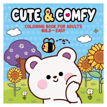 Imagem de Cute & Comfy Coloring Book For Adults - Bold Easy - Livro De Colorir Adulto