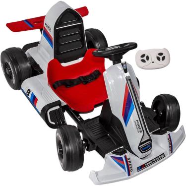 Imagem de Mini Kart Elétrico c/ controle Branco Bandeirante12V