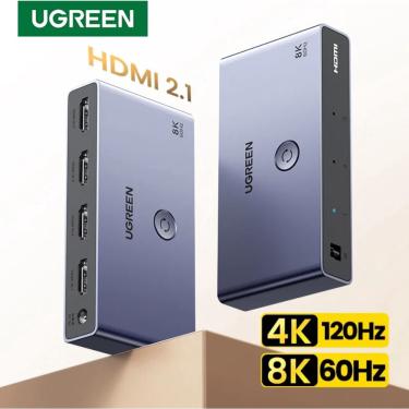 Imagem de Divisor Switch Chaveador ugreen hdmi 2.1 8K 60Hz 4K 120Hz 1080P Adaptador ( 3 Em 1 ) velocidade 48 Gbps c/ Controle Remoto 3 entradas para 1 saída
