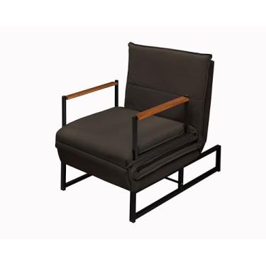 Imagem de Poltrona Moderna Versati Estofada Descanso do Papai Conforto Premium Reclinável Puff Vira Cama Solteiro Luxo Puff Retrátil Macia Extensão Sala E Quarto Pés Em Aço Escritorio (Marrom)