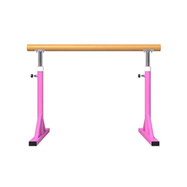 Imagem de Barra de balé, barra de balé, ajustável e móvel, camada única, bastão elástico independente para alongamento de dança, altura ajustável (rosa 1 m)