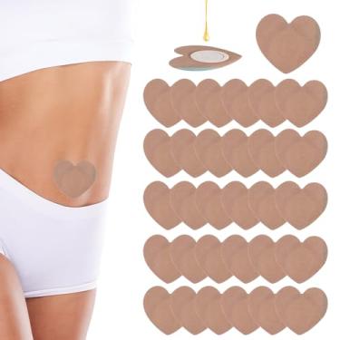 Imagem de Pacote de 30 peças de óleo de rícino para umbigo, adesivos autoadesivos de óleo de rícino sem vazamento, algodão orgânico altamente absorvente, envoltórios de compressão em forma de coração, sem