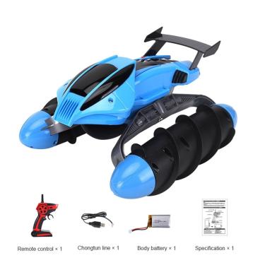 Imagem de 2020 novo Carro rc Veículos de Controle Remoto Anfíbios 2.4Ghz Barco de Brinquedo de Alta Velocidade para água e terra rc Cars (Azul)