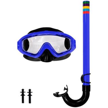 Imagem de Kit Snorkel Caribe Máscara Vedação Ocular Ajustável Iniciante Lentes C