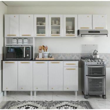 Imagem de Cozinha Completa de Aço 4 Peças Armário para Forno/Micro e Balcão Mult