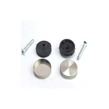Imagem de BOXONLY 4 conjuntos de parafusos de espelho com partícula de borracha de boca convexa com tampa decorativa espelhada para placas de banho, guarda-roupas, placas de vidro, 12 mm